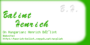 balint henrich business card